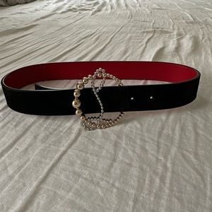 Christian louboutin Monogram Buckle Suede Belt (like new)